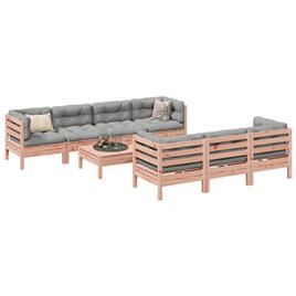 vidaXL 8 pcs conj. sofás jardim c/ almofadões madeira abeto-de-douglas