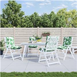 vidaXL Almofadões cadeira de encosto baixo 4 pcs oxford padrão folhas