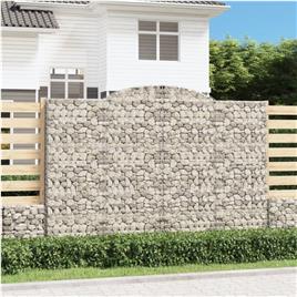 vidaXL Cestos gabião arqueados 8pcs 300x50x200/220cm ferro galvanizado