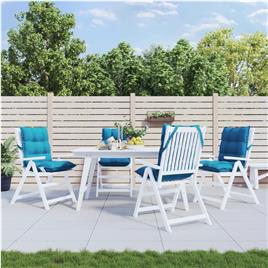 vidaXL Almofadões cadeira encosto baixo 4 pcs tecido oxford azul-claro