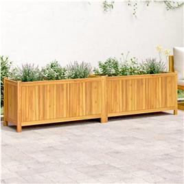 vidaXL Vaso/floreira de jardim com forro 199x38,5x50 cm acácia maciça