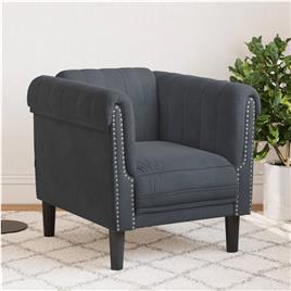 vidaXL Poltrona veludo cinzento-escuro