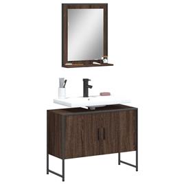 vidaXL 2 pcs conj. móveis de WC derivados madeira carvalho castanho