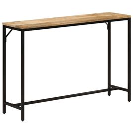 vidaXL Mesa consola 110x30x75 cm madeira mangueira áspera maciça/ferro
