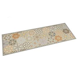 vidaXL Tapete cozinha lavável 45x150 cm veludo padrão hexagonal pastel