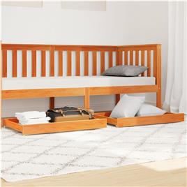vidaXL Gavetas p/ sofá-cama 2 pcs madeira de pinho maciça castanho mel