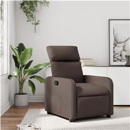 vidaXL Poltrona reclinável couro artificial castanho