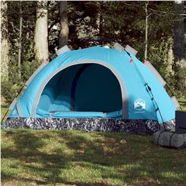 vidaXL Tenda de campismo para 3 pessoas libertação rápida azul