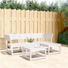 vidaXL 4 pcs conjunto lounge de jardim madeira de pinho maciça branco