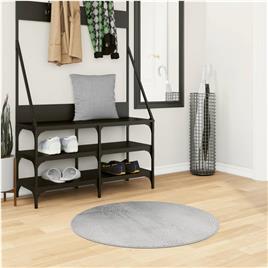 vidaXL Tapete de pelo curto IZA visual escandinavo Ø 80 cm cinzento