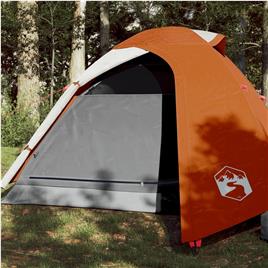 vidaXL Tenda de campismo cúpula p/ 2 pessoas impermeável cinza/laranja