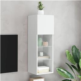 vidaXL Móvel de TV com luzes LED 30,5x30x90 cm branco