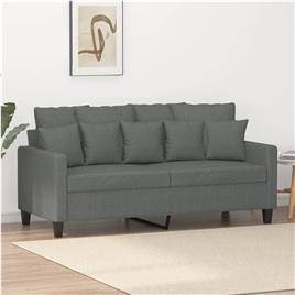 vidaXL Sofá de 2 lugares em tecido 140 cm cinzento-escuro