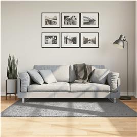 vidaXL Tapete shaggy de pelo alto PAMPLONA 120x170 cm cinzento