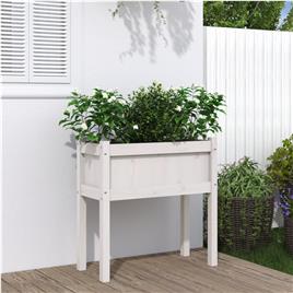 vidaXL Vaso/floreira jardim c/ pernas 70x31x70 cm pinho maciço branco