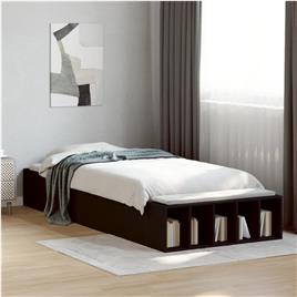 vidaXL Estrutura de cama 90x190 cm derivados de madeira preto