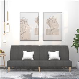 vidaXL Sofá-cama de 2 lugares tecido cinzento-escuro