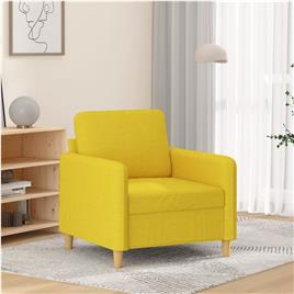 vidaXL Poltrona 60 cm tecido amarelo-claro