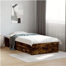 vidaXL Estrutura de cama c/ gavetas derivados madeira carvalho fumado