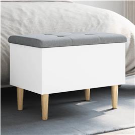 vidaXL Banco de arrumação 62x42x46 cm derivados de madeira branco