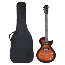 vidaXL Guitarra elétrica p/ iniciantes com saco 4/4 39' castanho/preto