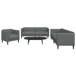 vidaXL 3 pcs conjunto de sofás tecido cinzento-escuro