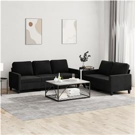 vidaXL 2 pcs conjunto de sofás com almofadões veludo preto