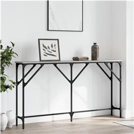 vidaXL Mesa consola 140x23x75 cm derivados de madeira cinzento sonoma