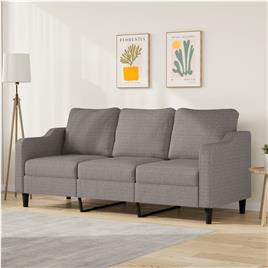 vidaXL Sofá de 3 lugares tecido 180 cm cinzento-acastanhado