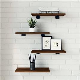 vidaXL Prateleiras parede 4 pcs derivados de madeira carvalho castanho