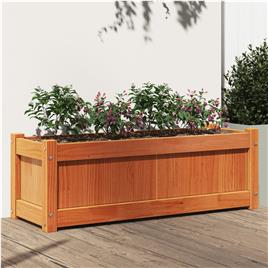 vidaXL Vaso/floreira de jardim 90x31x31 cm pinho maciço castanho cera