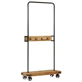 vidaXL Suporte para roupa c/ rodas 90x35x190 cm mangueira maciça/ferro