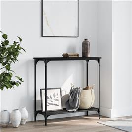 vidaXL Mesa consola 75x30,5x75 cm derivados de madeira preto