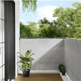 vidaXL Tela de varanda 120x400 cm 100% poliéster oxford cinzento-claro