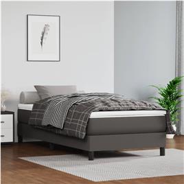 vidaXL Colchão de molas ensacadas 120x190x20 cm couro artificial cinza