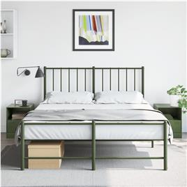 vidaXL Mesas de cabeceira 2 pcs 34,5x39x44 cm aço verde azeitona