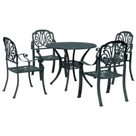 vidaXL 5 pcs conjunto de jantar para jardim alumínio fundido verde