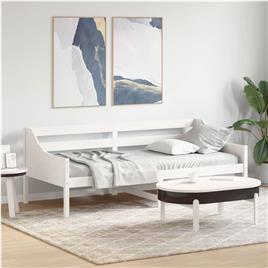 vidaXL Sofá-cama 90 x 200 cm madeira de pinho maciça branco