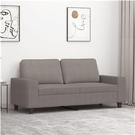 vidaXL Sofá de 2 lugares tecido 140 cm cinzento-acastanhado