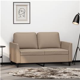 vidaXL Sofá de 2 lugares 120 cm couro artificial cor cappuccino