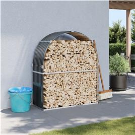 vidaXL Suporte de lenha 120x45x140 cm aço galvanizado antracite