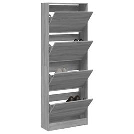 vidaXL Sapateira 60x21x163,5 cm derivados de madeira cinzento sonoma