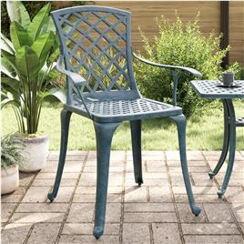 vidaXL Cadeiras de jardim 2 pcs alumínio fundido verde