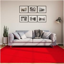 vidaXL Tapete pelo curto macio e lavável HUARTE 200x200 cm vermelho