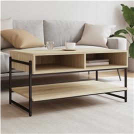 vidaXL Mesa de centro 90x50x45 derivados de madeira carvalho sonoma