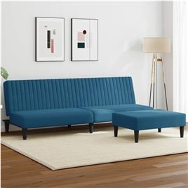 vidaXL 2 pcs conjunto de sofás veludo azul