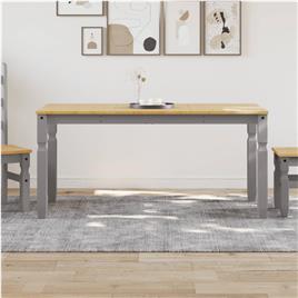 vidaXL Mesa de jantar Corona 160x80x75 cm madeira pinho maciça cinza