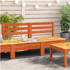 vidaXL Sofás s/ apoios braços p/ jardim 2pcs pinho maciço castanho-mel