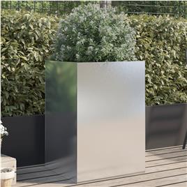 vidaXL Vaso/floreira 52x48x75 cm aço inoxidável prateado