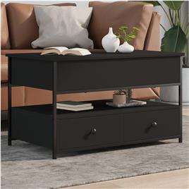 vidaXL Mesa de centro 85x50x50 cm derivados de madeira/metal preto